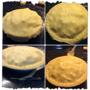 Top the pie with the remaining pastry